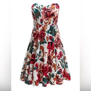 Strapless floral dress